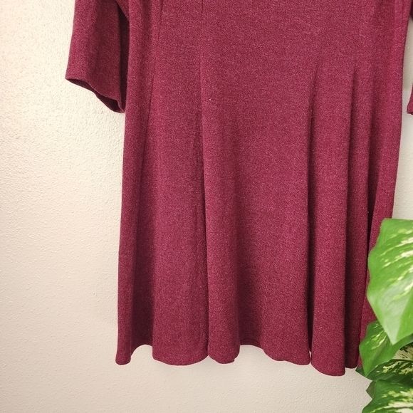 Torrid Maroon Burgundy Soft Knit Skater Dress Plus Size 1x Holiday Christmas - Picture 7 of 9